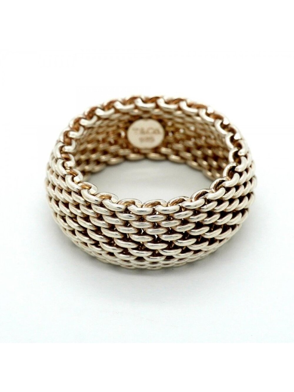 ★SOLD★ Tiffany & Co Ring Somerset Mesh 925 Sterling Silver - Picture 4 of 7